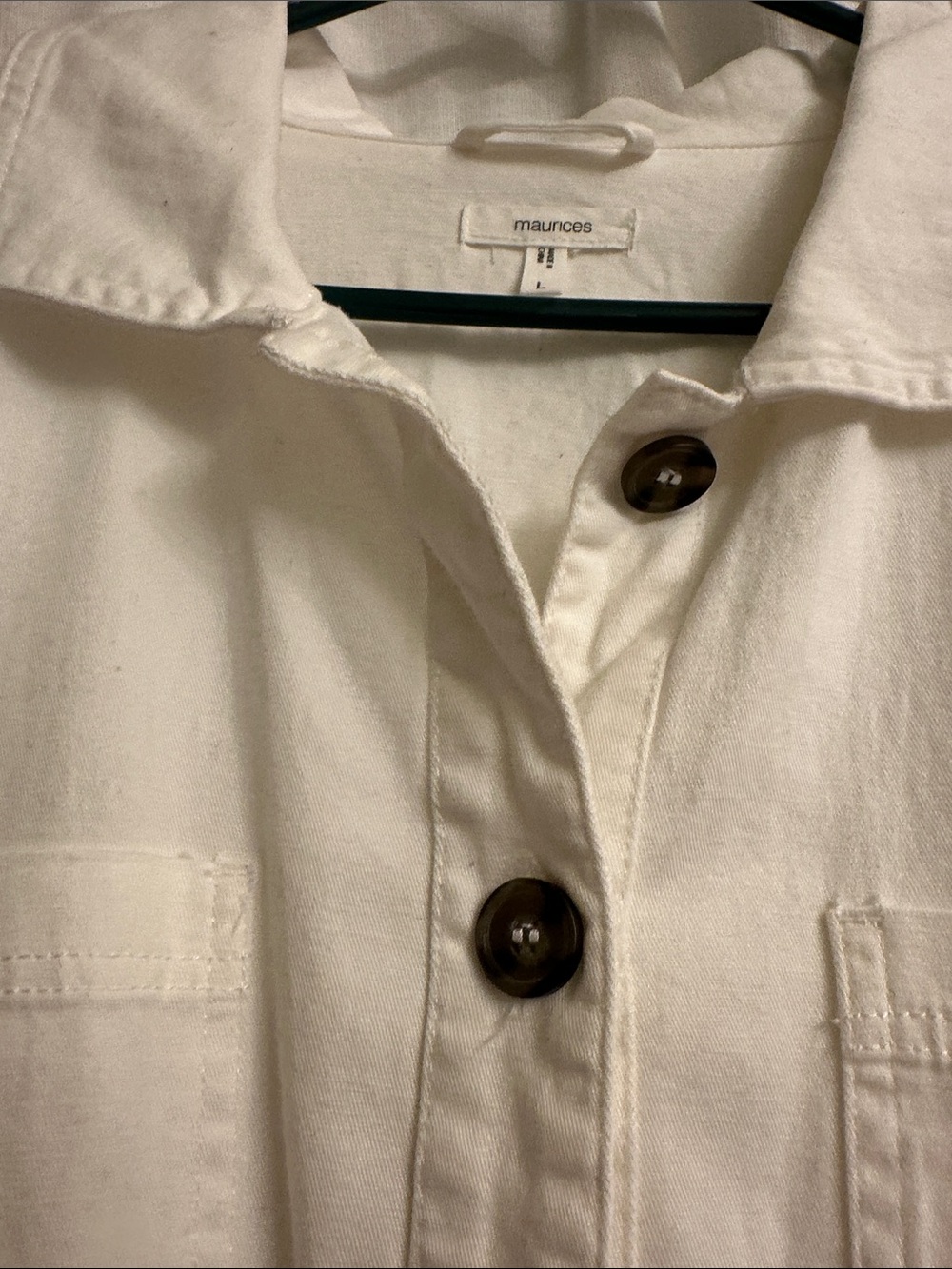 Maurices Cream Button-Front Utility Jacket - Picture 4 of 6